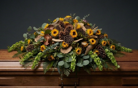 #19 Rustic Remembrance Half Casket Spray