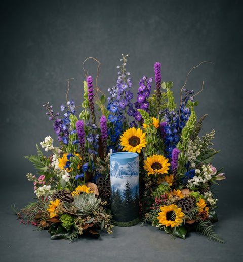 #4 Rustic Woodland Wildflower Tribute Urn Arrangement