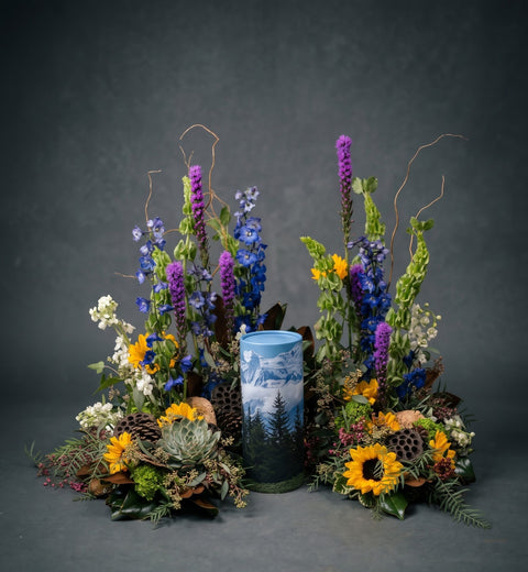 #4 Rustic Woodland Wildflower Tribute Urn Arrangement
