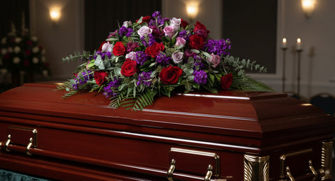 #188 Elegant Harmony Half Casket Spray