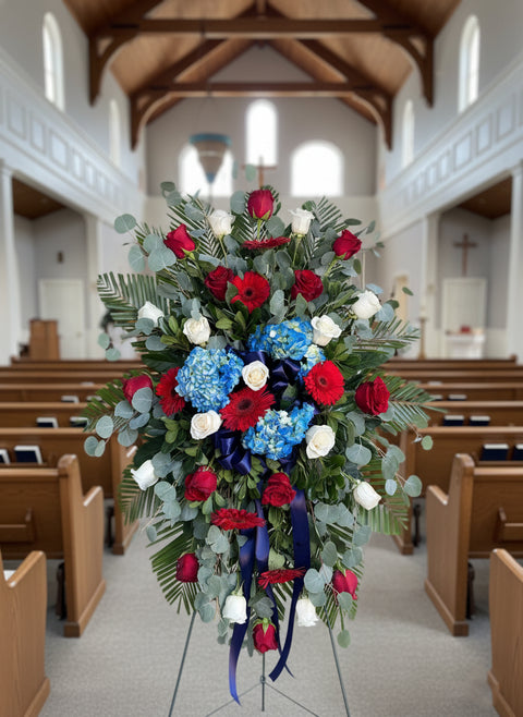 #193 Red, White, and Blue Standing Spray