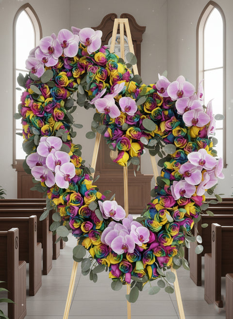 #207 Radiant Love Rainbow Rose Heart