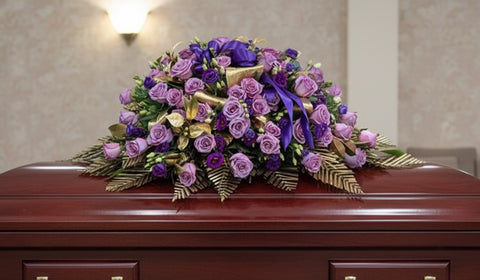 #208 Royal Remembrance Half Casket Spray