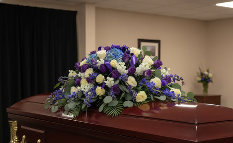 #211 Peaceful Serenity Half Casket Spray