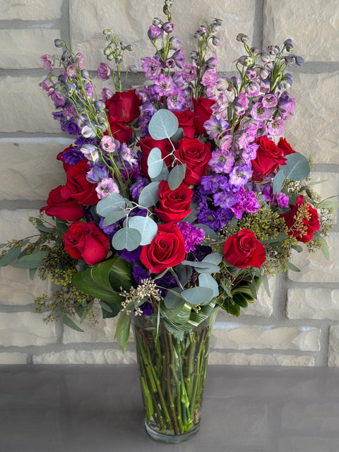 Amethyst & Ruby Red Roses