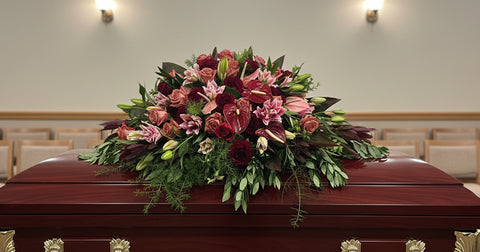 #227 Tropical Majesty Half Casket Spray