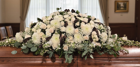 #254 Serenity in White Full Casket Spray