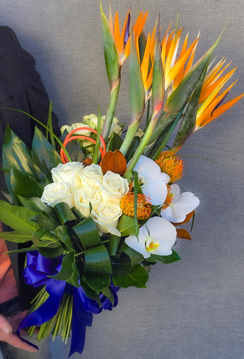 Royal Elegance Pageant Bouquet – One-Sided Tropical Arrangement