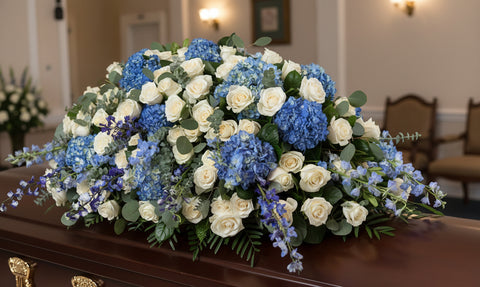 #35 Clear Blue Skies Full Casket Spray