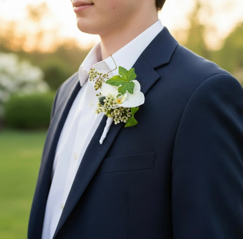 Orchid and Ivy Corsage & Boutonniere – Prom Fresh Flowers