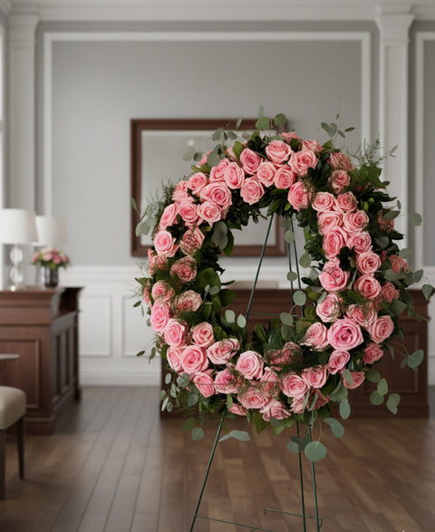 #43 Graceful Blush Standing Wreath