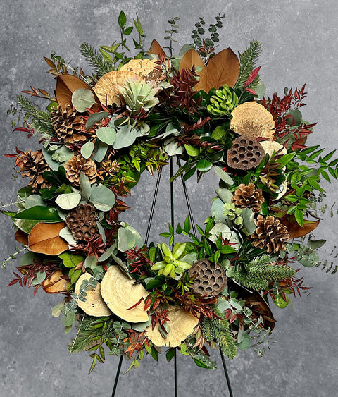 #62 Natures Path Memorial standing Wreath