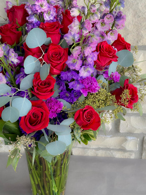 Amethyst & Ruby Red Roses