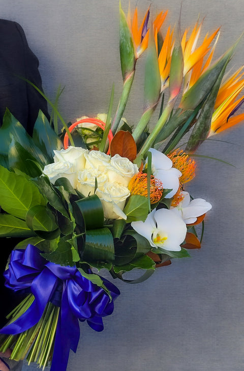 Royal Elegance Pageant Bouquet – One-Sided Tropical Arrangement