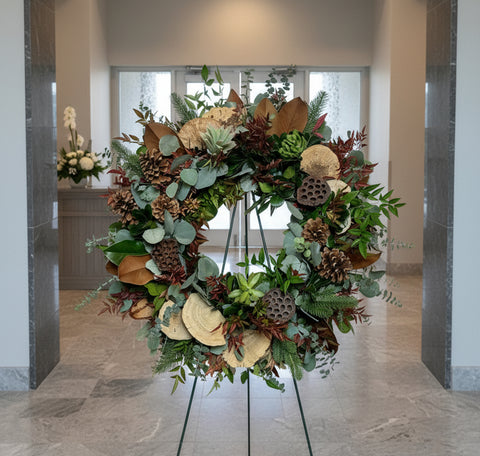 #62 Natures Path Memorial standing Wreath