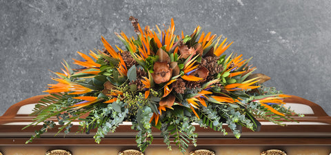 Tropical Birds of Paradise Full Casket Spray – Custom Funeral Flowers Colorado