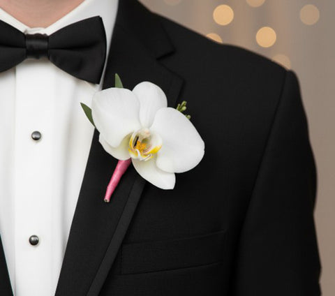 Classic White Orchid & Pink Ribbon Options