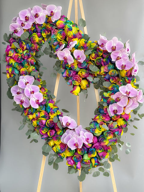 #207 Radiant Love Rainbow Rose Heart