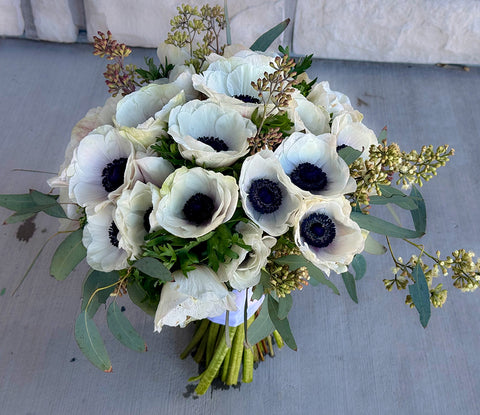 Elegant Anemones Bridal Bouquet
