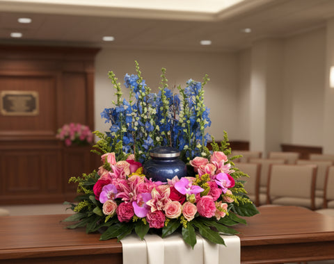 #91s Garden Serenity Urn Wreath