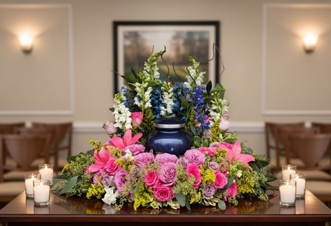 #91s Garden Serenity Urn Wreath