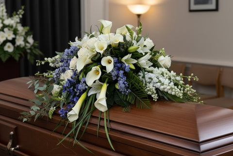 #98 Timeless Serenity Half Casket Spray