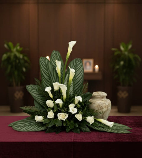 #95 Elegant Calla Lily Urn Arrangement