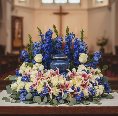 #250 Watercolor Dream Urn Wreath