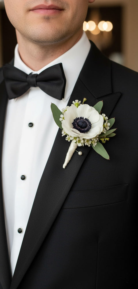 Anemone Corsage, Boutonniere or Set