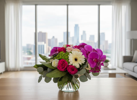 Fuchsia Garden Vase Floral Arrangement