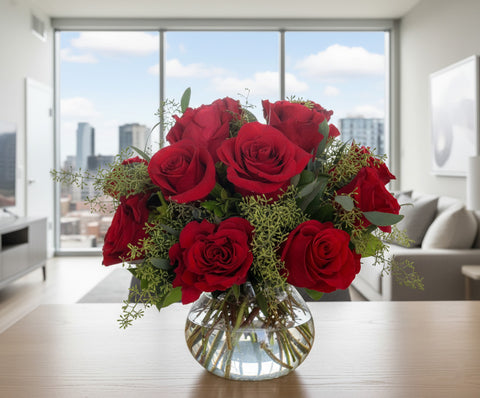 Red Rose Vase Arrangement