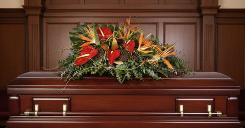 #18 Tropical Earth Elegance Half Casket Spray