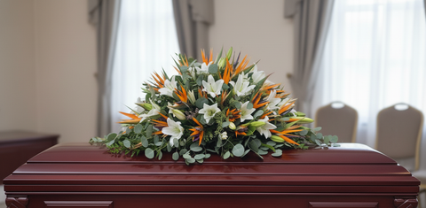 #248 Tropical Devotion Casket Spray