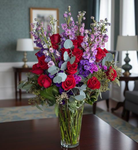 Amethyst & Ruby Red Roses