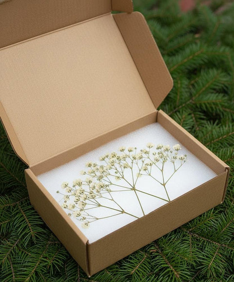 Pressed Dried Baby's Breath Sprigs: Natural Gypsophila for Crafts & Decor