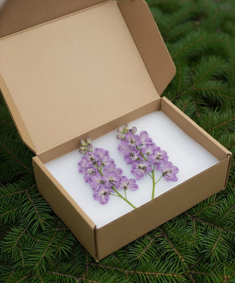 Pressed Purple Stock Flowers: Dried Botanicals for Resin Art, Scrapbooking