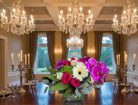 Fuchsia Garden Vase Floral Arrangement