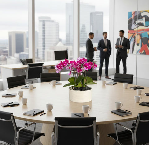 Mini Phalaenopsis Orchid Planter – Elegant Desk & Corporate Gift